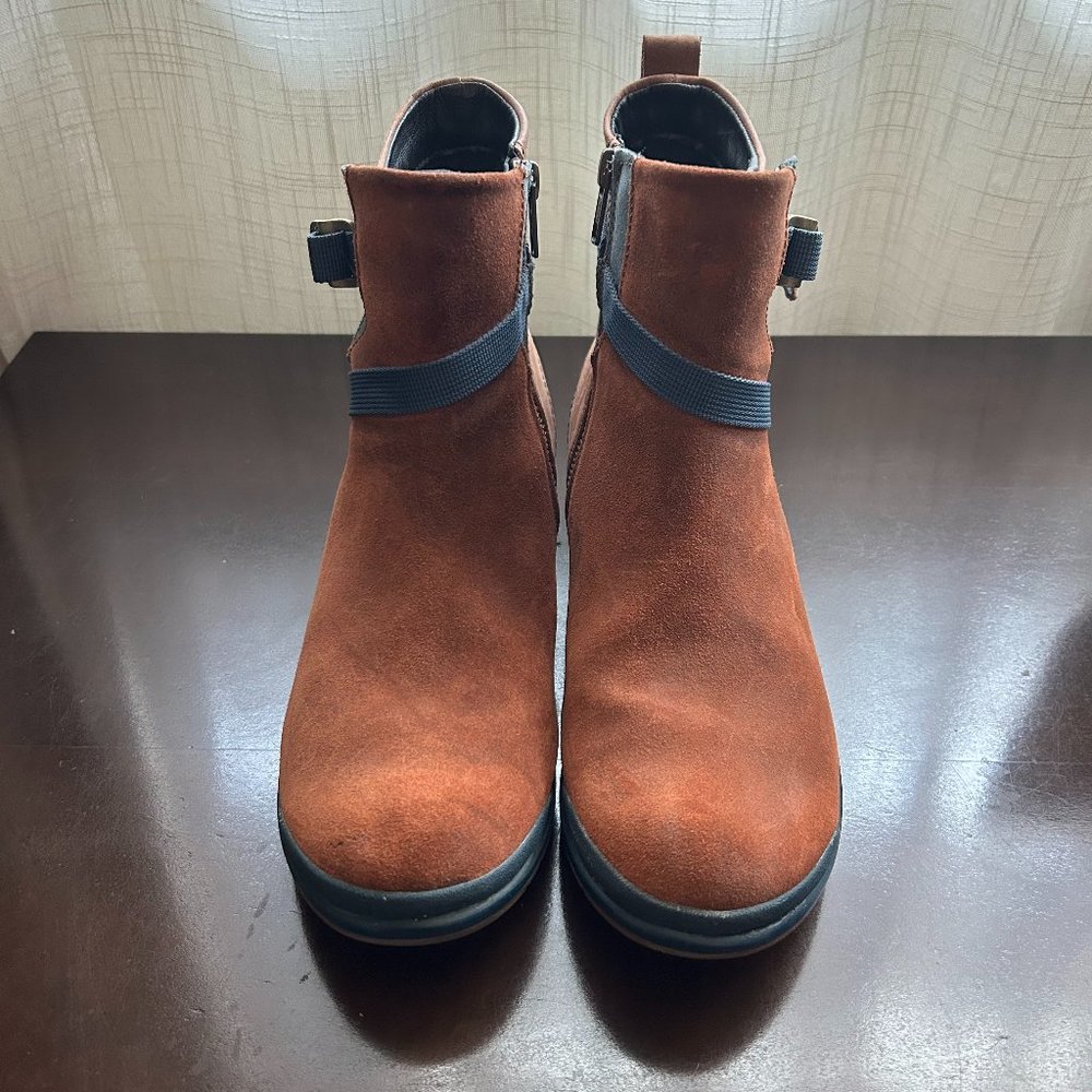 Keen Suede and Leather Booties, Brown and Blue, Size 8